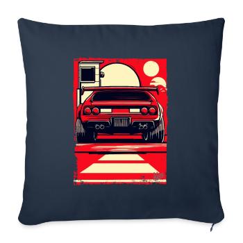 Voiture de sport - Housse de coussin décorative 45 x 45 cm - bleu marine - Devant