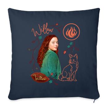 "Ein Mädchen Namens Willow" Willow Mit Fuchs Rufus - Sofakissenbezug 45 x 45 cm - Navy - Vorne