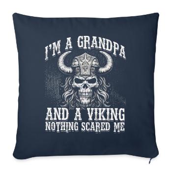 Ich bin Opa und Wikinger, nichts hat mir Angst gemacht - Sofakissenbezug 45 x 45 cm - Navy - Vorne