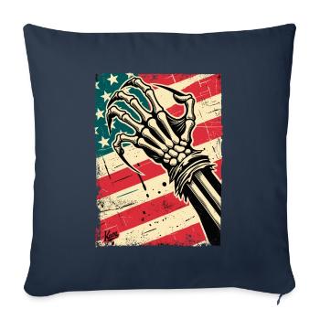 Drapeau américain et griffe du Cauchemar américain - Housse de coussin décorative 45 x 45 cm - bleu marine - Devant
