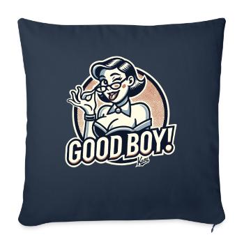Beautiful strict nerd lady: Good boy! - Sofa pillowcase 17,3'' x 17,3'' (45 x 45 cm) - navy - Front