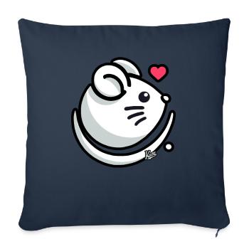 Love Heart and Mouse - Sofa pillowcase 17,3'' x 17,3'' (45 x 45 cm) - navy - Front