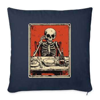 Bon Appetit Skeleton - Sofa pillowcase 17,3'' x 17,3'' (45 x 45 cm) - navy - Front