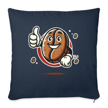 Thumbs up from a cheerful coffee bean - Sofa pillowcase 17,3'' x 17,3'' (45 x 45 cm) - navy - Front
