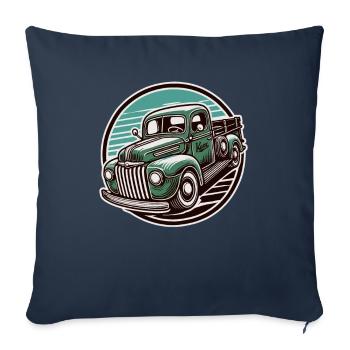 Vintage Retro Oldtimer Pickup Truck - Sofakissenbezug 45 x 45 cm - Navy - Vorne