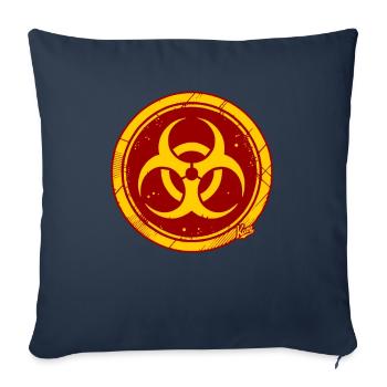 Gefahr Schild in Rot-Gelb - Sofakissenbezug 45 x 45 cm - Navy - Vorne