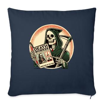 Grim Reaper Reads Death Worker Magazine - Sofa pillowcase 17,3'' x 17,3'' (45 x 45 cm) - navy - Front