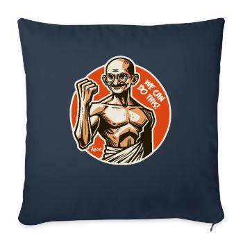 Motivation-Freiheitskämpfer-Mönch, Wir schaffen es - Sofakissenbezug 45 x 45 cm - Navy - Vorne