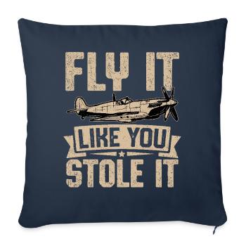 Pilotez-le comme si vous l’aviez volé - Housse de coussin décorative 45 x 45 cm - bleu marine - Devant