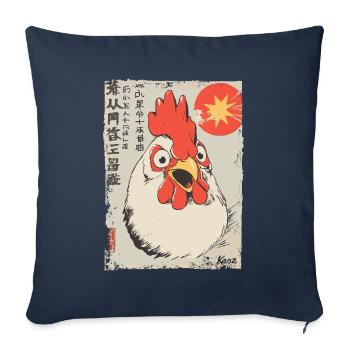 dessin animé drôle en colère - Housse de coussin décorative 45 x 45 cm - bleu marine - Devant