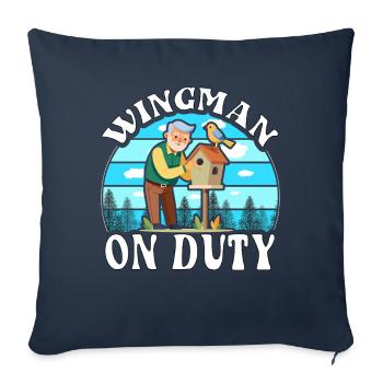 Ailier en service - Housse de coussin décorative 45 x 45 cm - bleu marine - Devant