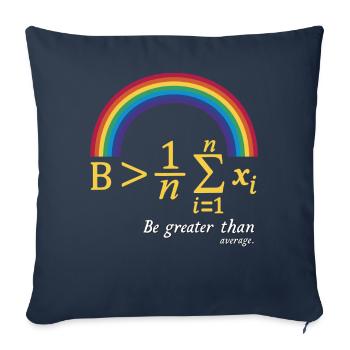 Mathe-Wortspiel – Sei größer als der Durchschnitt - Sofakissenbezug 45 x 45 cm - Navy - Vorne