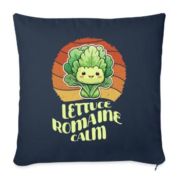 Lettuce Romaine Calm – Funny Salad - Sofa pillowcase 17,3'' x 17,3'' (45 x 45 cm) - navy - Front