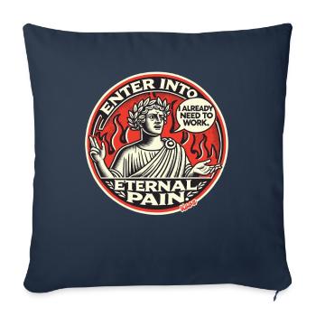 Dante doit travailler éternellement en enfer - Housse de coussin décorative 45 x 45 cm - bleu marine - Devant