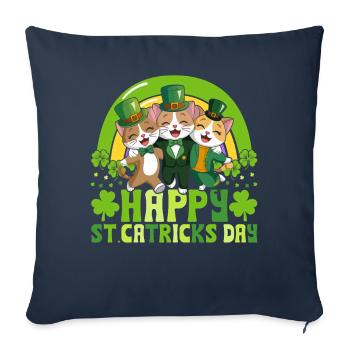 Happy St Catricks Day - Sofa pillowcase 17,3'' x 17,3'' (45 x 45 cm) - navy - Front