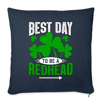 Best Day to be a Redhead - Sofa pillowcase 17,3'' x 17,3'' (45 x 45 cm) - navy - Front