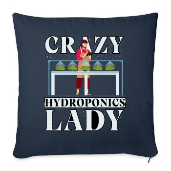 Crazy Hydroponics Lady - Sofa pillowcase 17,3'' x 17,3'' (45 x 45 cm) - navy - Front