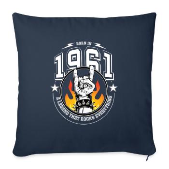 1961 Geburtstag, rockt alles - Sofakissenbezug 45 x 45 cm - Navy - Vorne