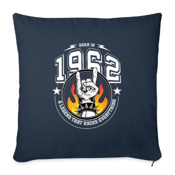 1962 Anniversaire, berce tout - Housse de coussin décorative 45 x 45 cm - bleu marine - Devant