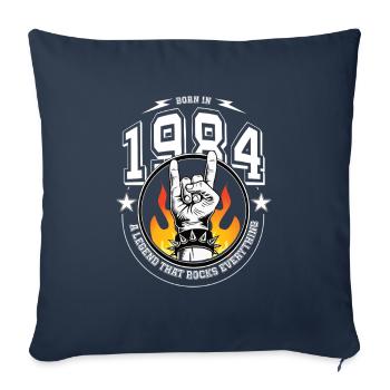 1984 Anniversaire, rock tout - Housse de coussin décorative 45 x 45 cm - bleu marine - Devant