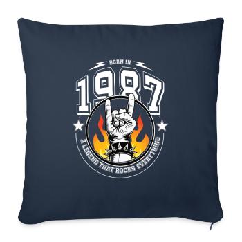 1987 Anniversaire, rock tout - Housse de coussin décorative 45 x 45 cm - bleu marine - Devant