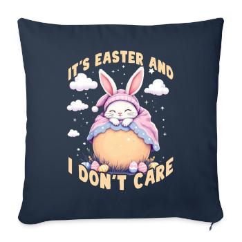 C’est Pâques et je m’en fiche - Housse de coussin décorative 45 x 45 cm - bleu marine - Devant