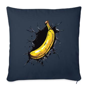 Banane bricht durch Wand - Sofakissenbezug 45 x 45 cm - Navy - Vorne