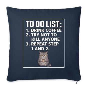 Evil Cat to do list - Sofa pillowcase 17,3'' x 17,3'' (45 x 45 cm) - navy - Front