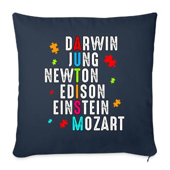 Autism - Sofa pillowcase 17,3'' x 17,3'' (45 x 45 cm) - navy - Front