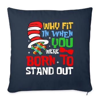 Pourquoi s’intégrer à la naissance pour se démarquer - Housse de coussin décorative 45 x 45 cm - bleu marine - Devant