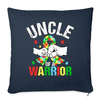 Oncle d’un guerrier - Housse de coussin décorative 45 x 45 cm - bleu marine - Devant