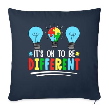 C’est normal d’être différent - Housse de coussin décorative 45 x 45 cm - bleu marine - Devant