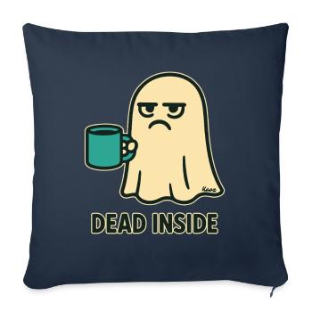 Geist mit Kaffee und innerlich totem Blick - Sofakissenbezug 45 x 45 cm - Navy - Vorne