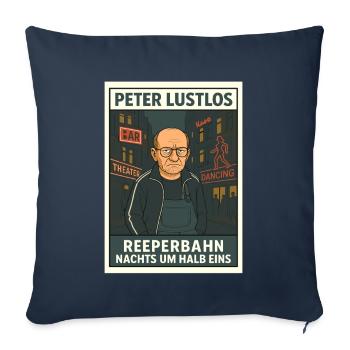 Peter Listless – Reeperbahn à une heure et demie - Housse de coussin décorative 45 x 45 cm - bleu marine - Devant