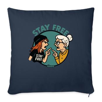 Restez libre : des générations en conflit - Housse de coussin décorative 45 x 45 cm - bleu marine - Devant