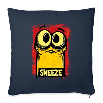 Little Monster – Il est sur le point d’être éternué ! - Housse de coussin décorative 45 x 45 cm - bleu marine - Devant