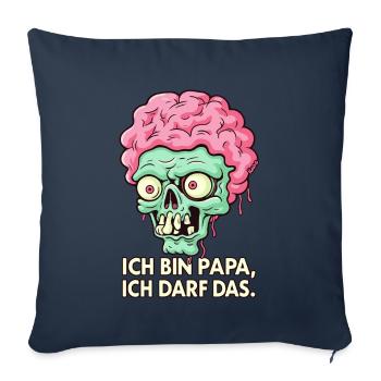Ich bin Papa ich darf das Zombie - Sofakissenbezug 45 x 45 cm - Navy - Vorne