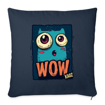 WOW, Monstre de bande dessinée submergé avec effet - Housse de coussin décorative 45 x 45 cm - bleu marine - Devant