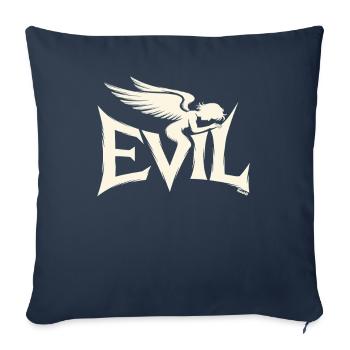 Lettrage maléfique avec ange noir - Housse de coussin décorative 45 x 45 cm - bleu marine - Devant