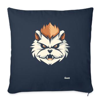 Tête de hamster en colère avec mohawk - Housse de coussin décorative 45 x 45 cm - bleu marine - Devant