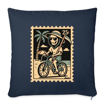 Grim Reaper with bike on the beach - Sofa pillowcase 17,3'' x 17,3'' (45 x 45 cm) - navy - Front