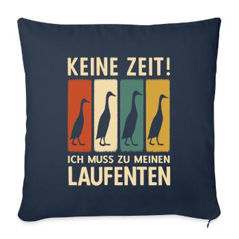 Canards qui courent pas de temps je dois aller à mes canards qui courent - Housse de coussin décorative 45 x 45 cm - bleu marine - Devant
