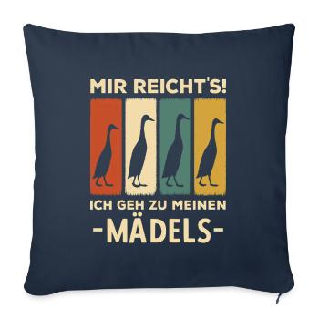 J’en ai assez, je vais voir mes filles - Housse de coussin décorative 45 x 45 cm - bleu marine - Devant
