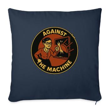 L’enseignant contre la machine dans la salle de classe - Housse de coussin décorative 45 x 45 cm - bleu marine - Devant