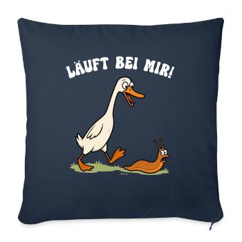 Runner duck court avec moi Runner Duck Snail Duck - Housse de coussin décorative 45 x 45 cm - bleu marine - Devant