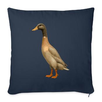 Canard indien élevage Canard mignon Canard canard - Housse de coussin décorative 45 x 45 cm - bleu marine - Devant