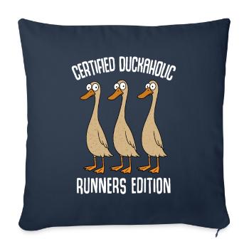 Canards Canard Élevage Canard Gardien Canard Maman - Housse de coussin décorative 45 x 45 cm - bleu marine - Devant