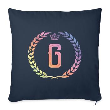 G Letter Wreath - Sofa pillowcase 17,3'' x 17,3'' (45 x 45 cm) - navy - Front