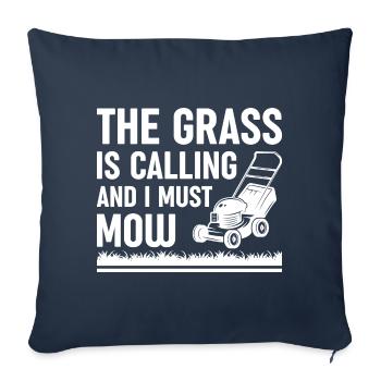 The Grass Is Calling And I Must Mow - Sofa pillowcase 17,3'' x 17,3'' (45 x 45 cm) - navy - Front