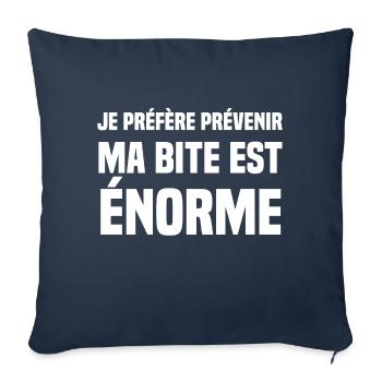 Homme Ma Bite Est énorme Cadeau Humour - Housse de coussin décorative 45 x 45 cm - bleu marine - Devant